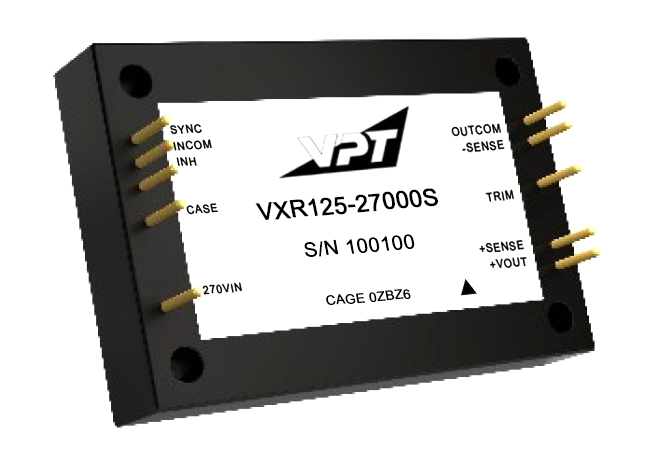 Компания VPT расширила серию VXR новыми 125-ваттными DC/DC-преобразователями с входным напряжением 270 В